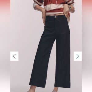 EUC - The Colette Cropped Wide-Leg Pants by Maeve: Linen Edition